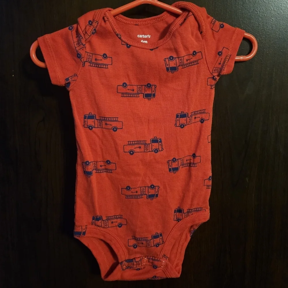 Carter's Red Fire Truck Bodysuit